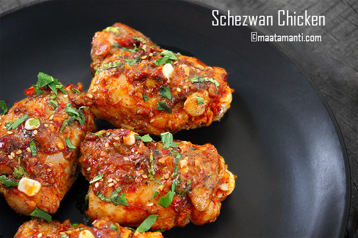 schezwan chicken thighs