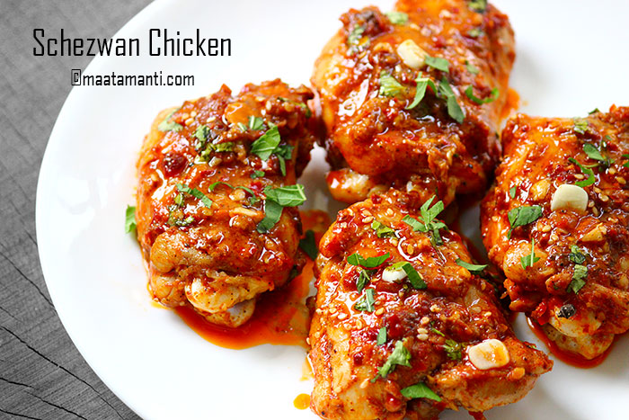 schezwan chicken thighs