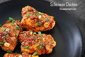 schezwan chicken thighs