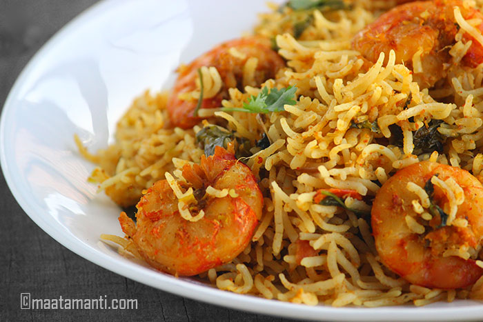 prawns pulao telugu recipe